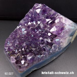 Amethyst dunkel auf Chalcedon, Gruppe 13 cm. Unikat 1'048 Gramm