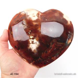 Herz Karneol natur 15,5 x 13 x 4 cm. Einzelstück 1'170 Gramm