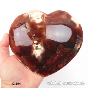 Herz Karneol natur 15,5 x 13 x 4 cm. Einzelstück 1'170 Gramm