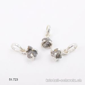 Anhänger Diamant Rohkristall in 925 Silber gefasst mit Öse