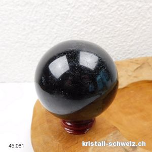 Kugel Turmalin schwarz - Schörl Ø 6 cm. Unikat 383 Gramm