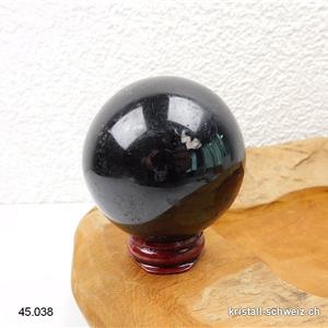 Kugel Turmalin schwarz - Schörl mit Albit Ø 5,6 cm. Unikat 300 Gramm