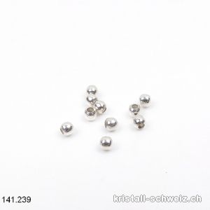 10 Stk - Perlen oder Questschösen 2,2 mm aus 925 Silber