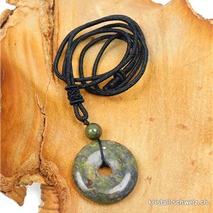 Halskette Donut Drachen Jaspis - Dragon Stone 3 cm mit verstellbarer Stoffschnur