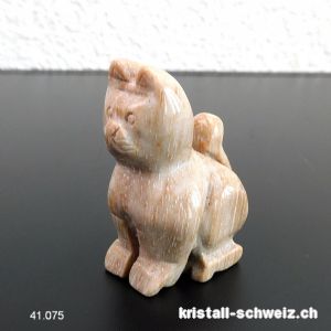 Katze versteinertes Holz hell 4,5 cm. Unikat