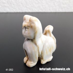 Katze versteinertes Holz hell 4,5 cm. Unikat