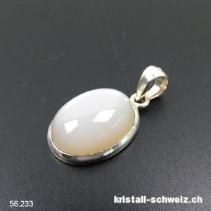 Anhänger Mondstein schillerndes beige aus Indien, 925 Silber. Unikat