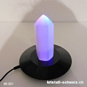 Selenit Spitze mit LED-Leuchthalterung. SONDERANGEBOT