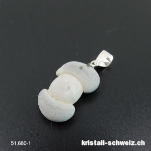 Anhänger Fairy Stone ZELLTEILUNG an Silberöse. Einzelstück