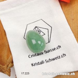 1 Ei YONI Aventurin grün 3 x 2 cm. Grösse S. Ungebohrt