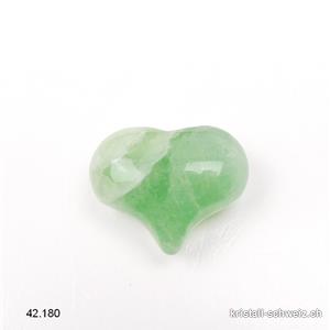 Herz Fluorit grün 2,5 x 2 cm, bauchig