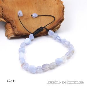 Armband Chalcedon blau, Verstellbar