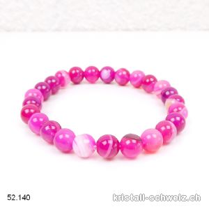 Armband Achat hellrosa 8 mm, elastisch 17,5 - 18 cm. Grösse SM