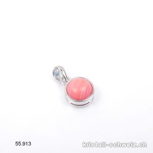 Anhänger-Mini mit Dekor Achat in rosa Farbe, aus 925er Silber 