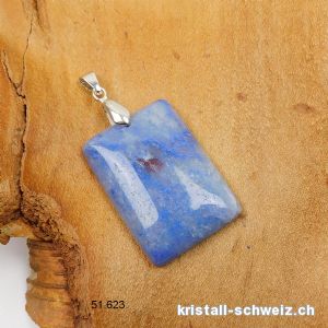 Anhänger Quarz blau - Blauquarz Cabochon mit Metall-Clip abnehmbar