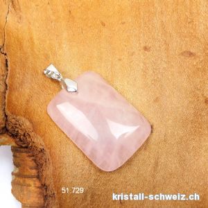 Anhänger Rosenquarz Cabochon an Metall-Clip abnehmbar