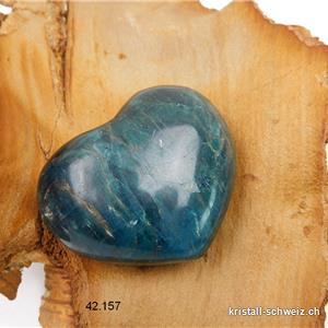 Coeur Apatite bleue de Madagascar 6 x 5 x épais. 3 cm. Pièce unique 160 grammes