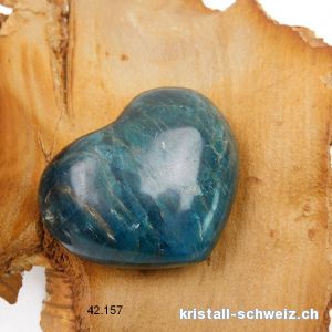 Herz Apatit blau aus Madagaskar 6 x 5 x dick 3 cm. Einzelstück 160 Gramm