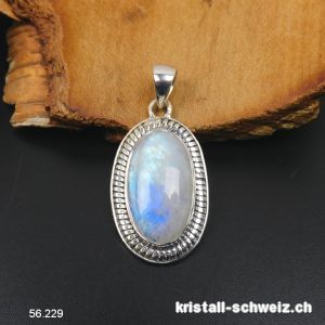 Anhänger Regenbogen Mondstein aus 925 Silber. Einzelstück