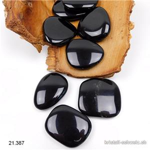 Obsidian schwarz flach 4 - 4,5 cm. Größe L-XL