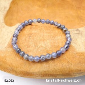 Armband Iolith - Cordierit 6,5 - 7 mm, elastisch 17,5 - 18 cm. Grösse SM