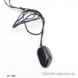 Anhänger Schungit 2,3 bis 2,8 cm mit Metallöse und Stoffband