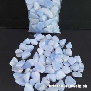 50 Gramm Chalcedon, kleine Trommelsteine 5 bis 15 mm