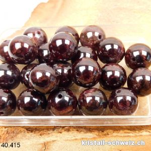 Granat Almandin dunkel, Kugel gelocht 9,5 - 10 mm