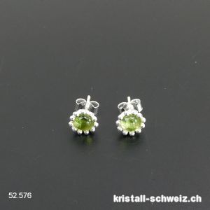 Ohrstecker Peridot 8 mm aus 925er Silber