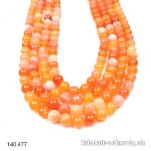 Strang Achat - Aprikosenachat 6,5 mm / 38 cm, ca. 58 Kugeln