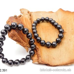 Armband Schungit satiniert 10 mm, elastisch 18,5 cm. Grösse M