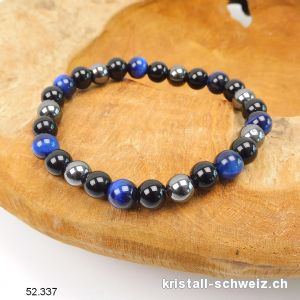 Armband Tigerauge blau - Hämatit  - Obsidian 8 mm / 21 cm