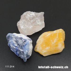 LOSLASSEN und VERTRAUEN, 3 Rohe Wassersteine für Elixiere oder Bäder