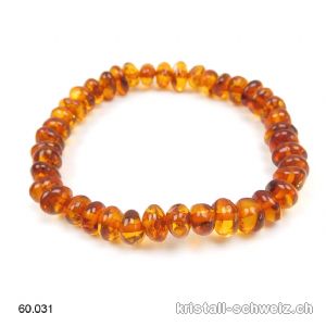 Armband Bernstein Cognac 7 - 8 mm, elastisch 18 cm. Grösse SM