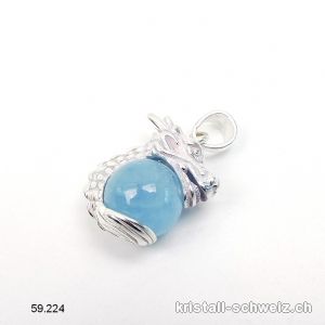 Anhänger Aquamarin DRACHEN aus 925er Silber