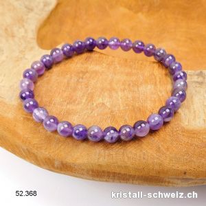 Armband Amethyst 6,5 mm, elastisch 19,5 cm. Grösse L