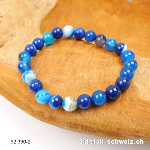 Armband Achat blau 8 mm elastisch 19 cm