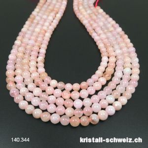 Strang Morganit rosa - Rosenquarz 6,5 mm / 39 cm, ca 60 Kugeln