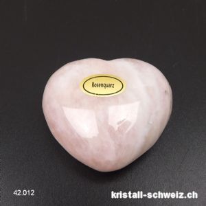 Herz Rosenquarz 4,5 x 4 x 2,3 cm, bauchig. Sonderangebot