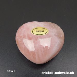 Herz Rosenquarz 4,5 x 4 x 2,3 cm, bauchig