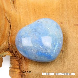 Herz Blauquarz 4,5 x 4 x 2,3 cm, bauchig