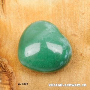 Herz Aventurin grün 4,5 x 4 x 2,3 cm, bauchig. Unikat