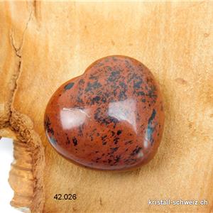 Herz Obsidian Mahagoni 4,5 x 4 x 2,3 cm, bauchig