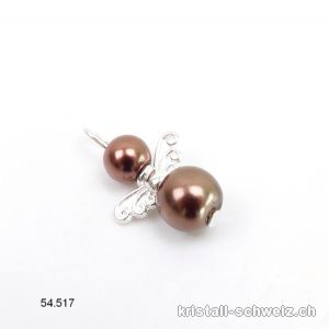 Charm Engel braun aus Metall 1,8 cm, mit offenem Ring