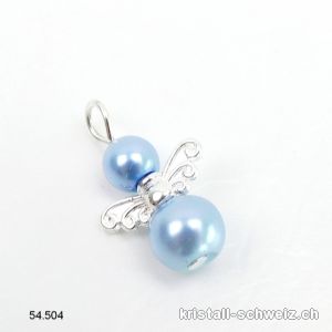 Charm Engel hellblau aus Metall 1,8 cm, mit offenem Ring