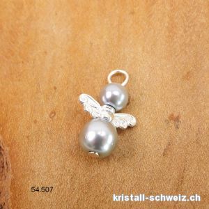 Charm Engel Silberfarbe aus Metall 1,8 cm, mit offenem Ring