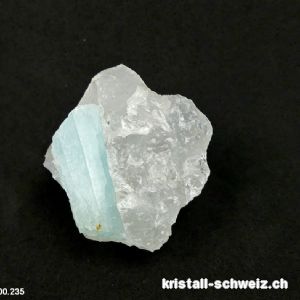 Aquamarin auf Quarz roh. Unakit 94 Gramm
