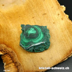 Malachit halb polierte aus Kongo. Einzelstück 23 Gramm