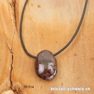 Granat Almandin 2,5 cm gebohrt  mit Lederband zum binden. Sonderangebot