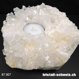 Windlicht Bergkristall Druse aus Brasilien. Unikat 1'157 Gramm